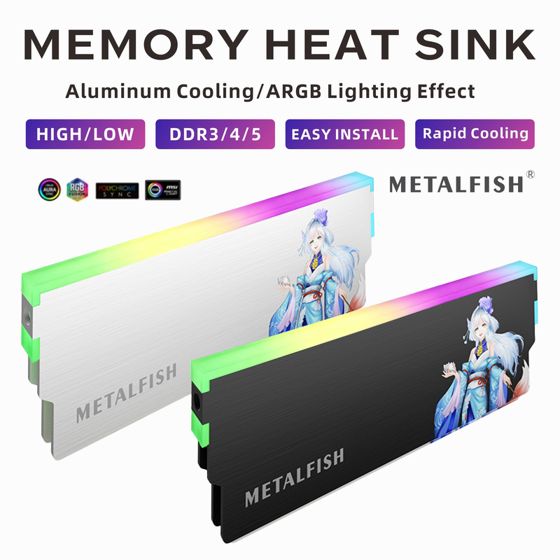 Ddr4 Desktop Ram - METALFISH DRAM ฮีทซิงค์ 5 V-3PIN ARGB