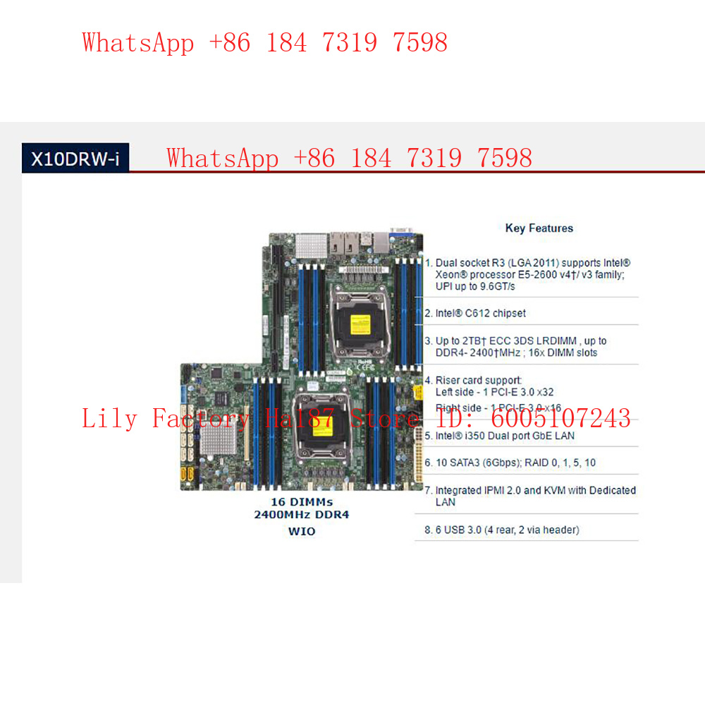 บอร์ด C612 2011 E5-2600 16 DIM - Ddr4 2400Mhz บทวิจารณ์และราคา