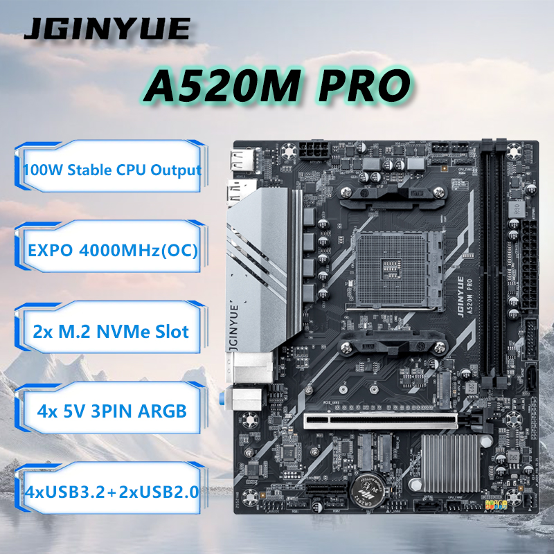 JGINYUE A520M PRO ชุดเมนบอร์ดพ - Ddr4 3200Mhz บทวิจารณ์และราคา
